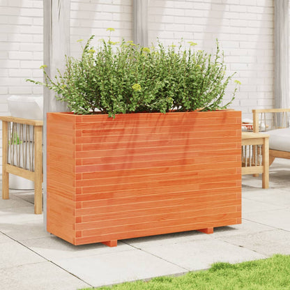Fioriera Giardino Marrone Cera 110x40x72 cm Legno Massello Pino