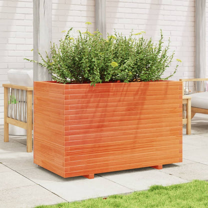 Fioriera Giardino Marrone Cera 110x60x72 cm Legno Massello Pino