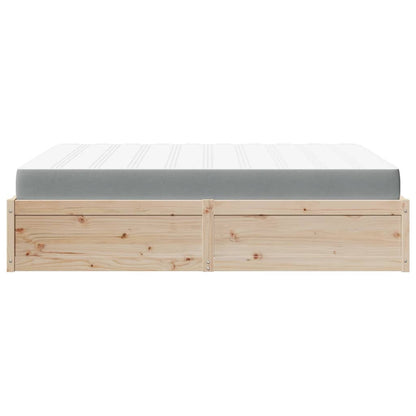 Letto con Materasso 160x200 cm in Legno Massello di Pino