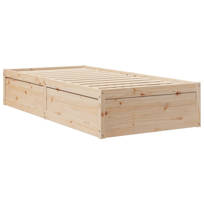 Letto con Materasso 100x200 cm in Legno Massello di Pino