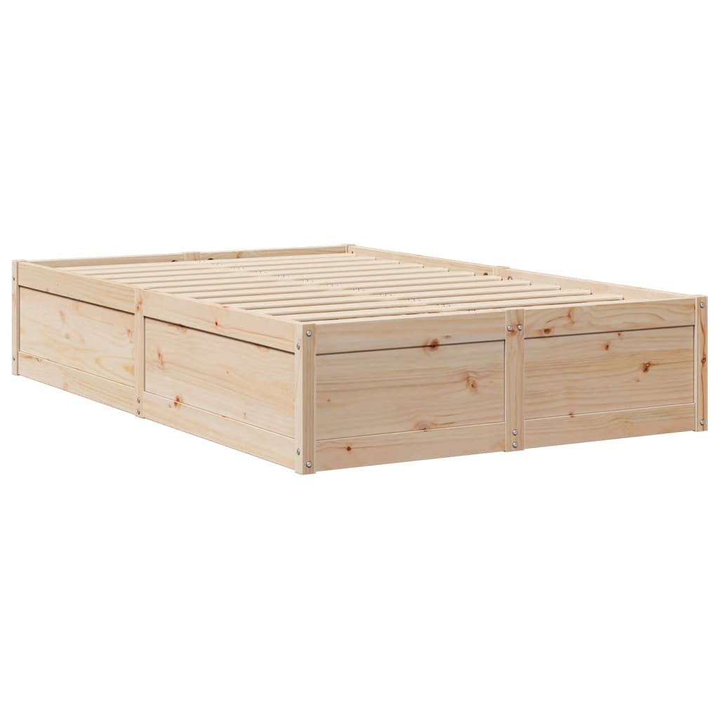 Letto con Materasso 120x190 cm in Legno Massello di Pino