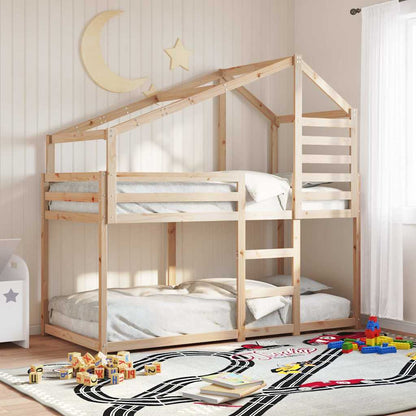 Letto a Castello senza Materasso 90x200cm Massello Pino