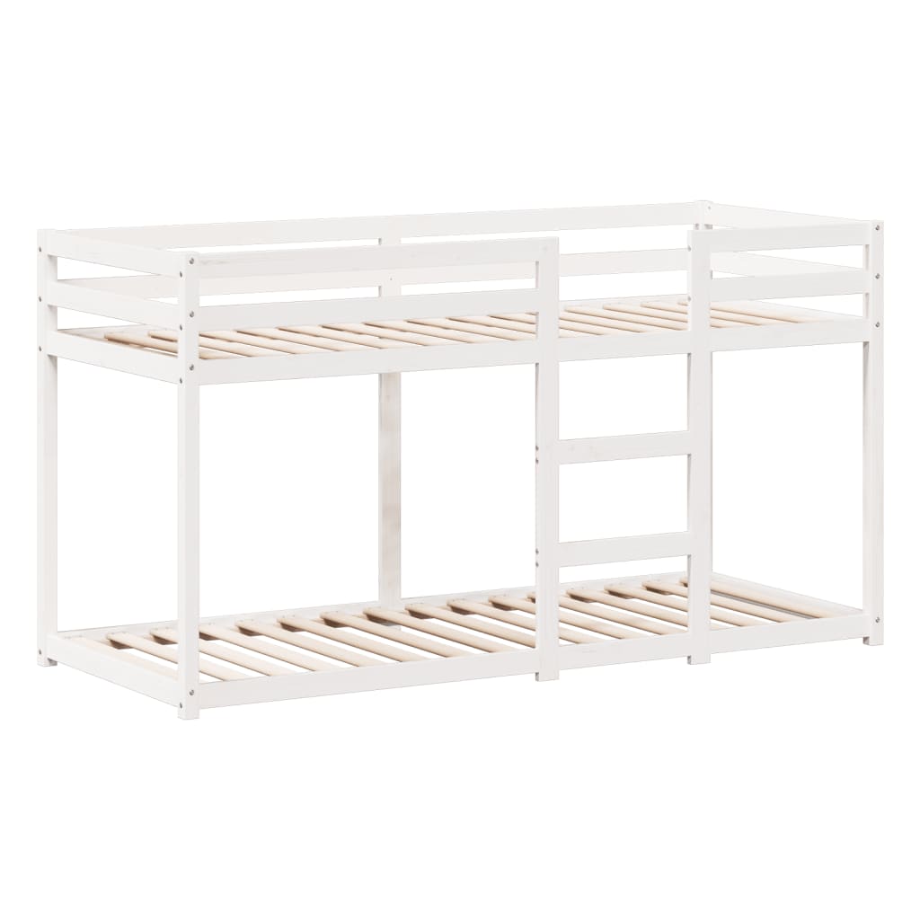 Letto a Castello con Tetto Bianco 90x200 cm in Legno di Pino