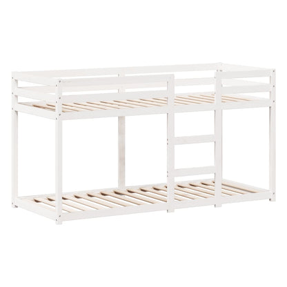 Letto a Castello con Tetto Bianco 90x200 cm in Legno di Pino
