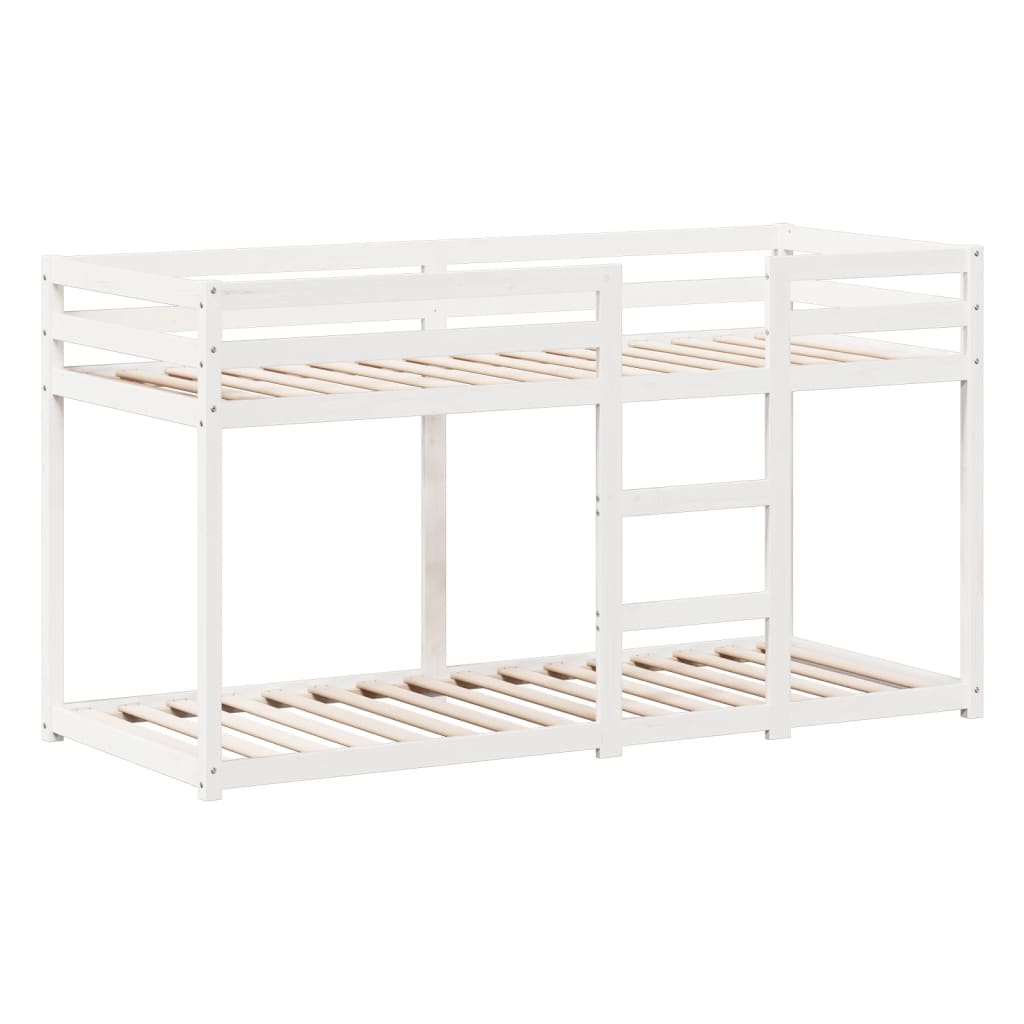 Letto a Castello con Tetto Bianco 75x190 cm Legno Massello Pino