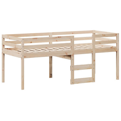 Letto a Soppalco con Tetto 80x200 cm in Legno di Pino