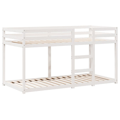 Letto a Castello con Tetto Bianco 90x200 cm in Legno di Pino