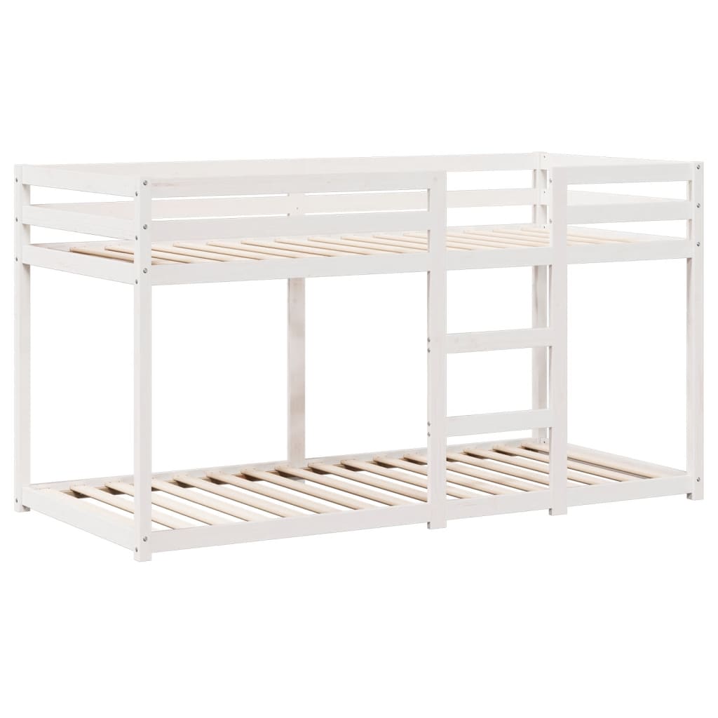 Letto a Castello con Tetto Bianco 90x200 cm in Legno di Pino