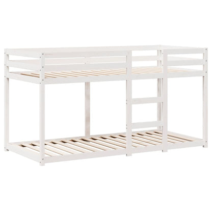 Letto a Castello con Tetto Bianco 90x200 cm in Legno di Pino