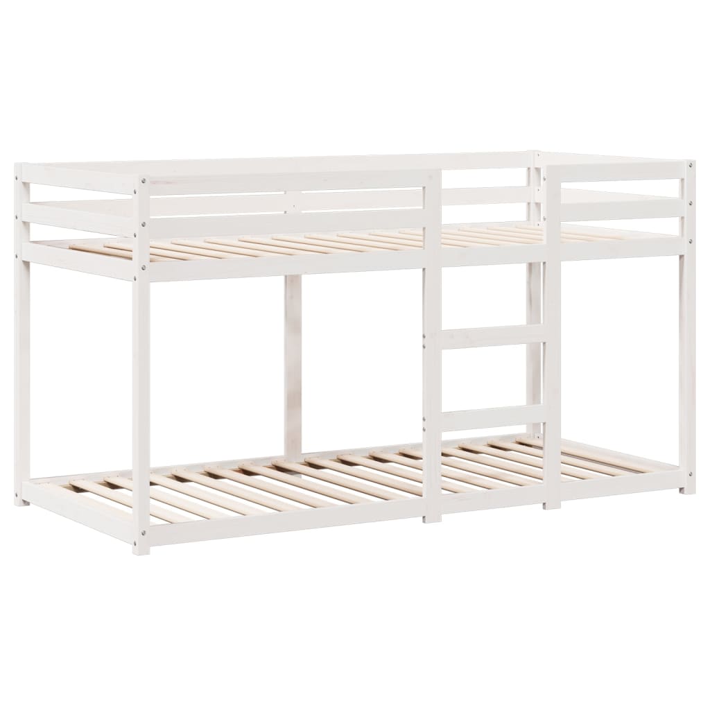 Letto a Castello con Tetto Bianco 80x200 cm Legno Massello Pino