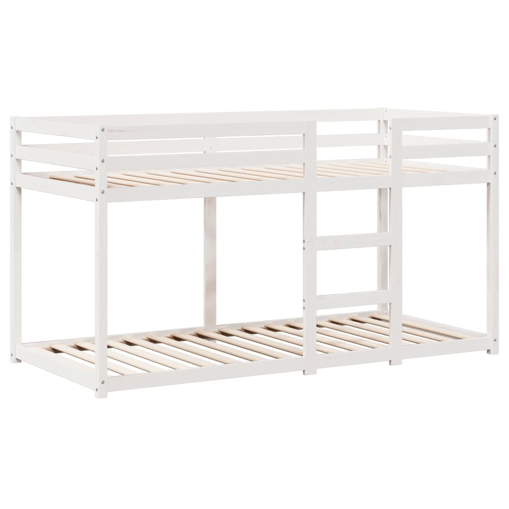 Letto a Castello con Tetto Bianco 75x190 cm Legno Massello Pino