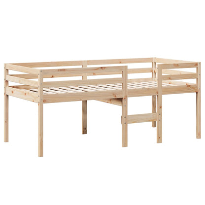 Letto a Soppalco con Tetto 90x200 cm in Legno di Pino