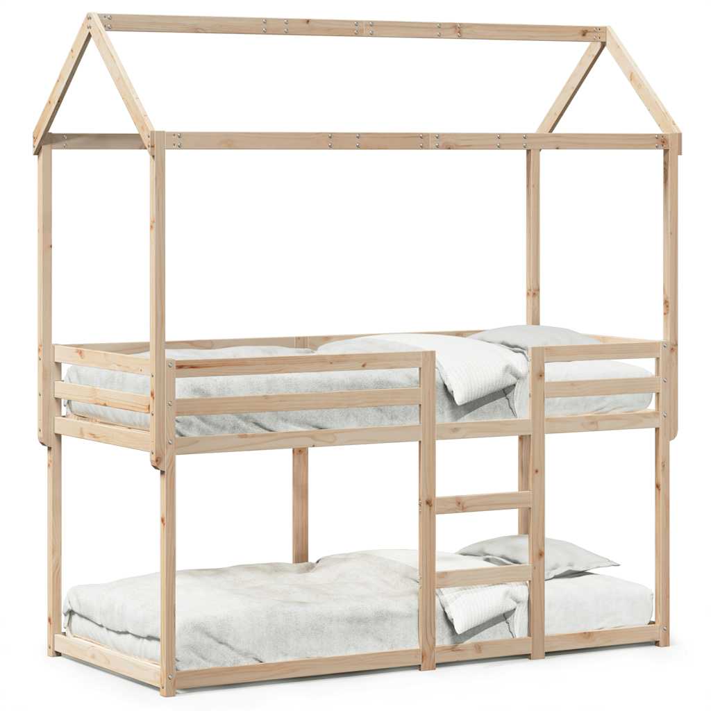 Letto a Castello senza Materasso 90x200cm Massello Pino