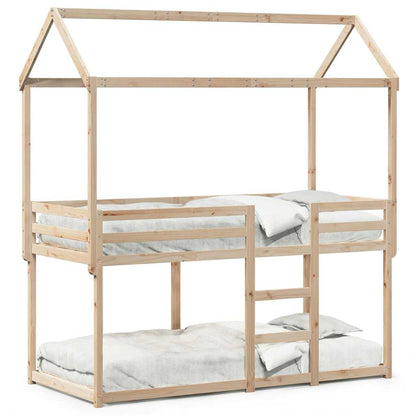 Letto a Castello senza Materasso 90x200cm Massello Pino