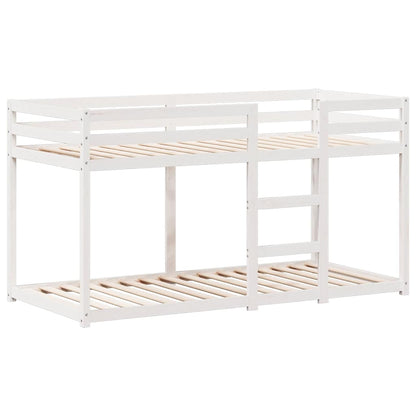 Letto a Castello con Tetto Bianco 90x200 cm in Legno di Pino