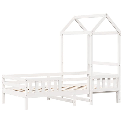 Giroletto con Tetto Bianco 80x200 cm Legno Massello Pino