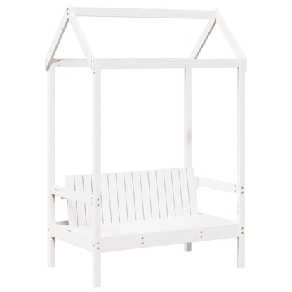 Giroletto con Panca e Tetto Bianco 80x200cm Legno Massello Pino