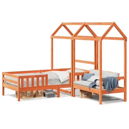 Giroletto con Panca e Tetto Cera 80x200 cm Legno Massello Pino