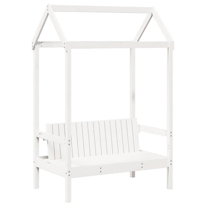 Giroletto con Panca e Tetto Bianco 75x190cm Legno Massello Pino