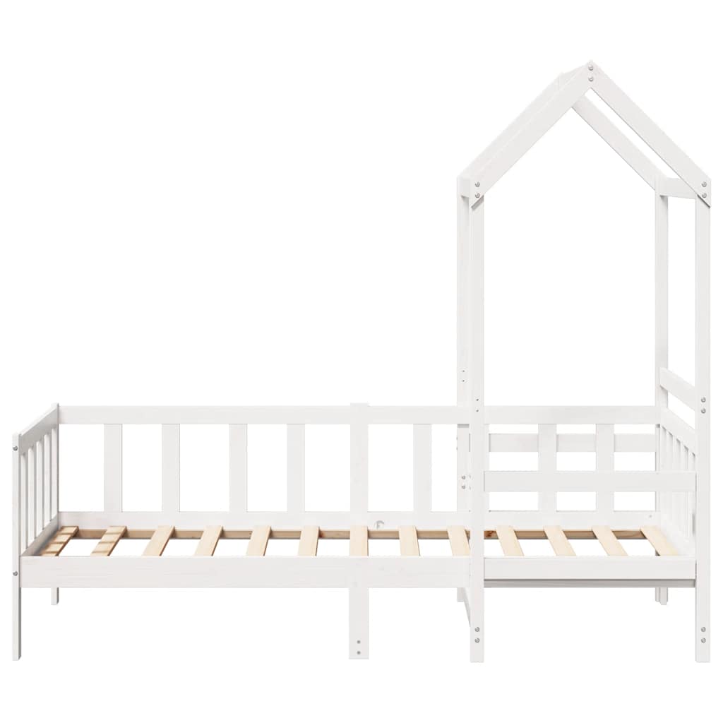 Set Dormeuse e Panca con Tetto Bianco 80x200cm Massello Pino