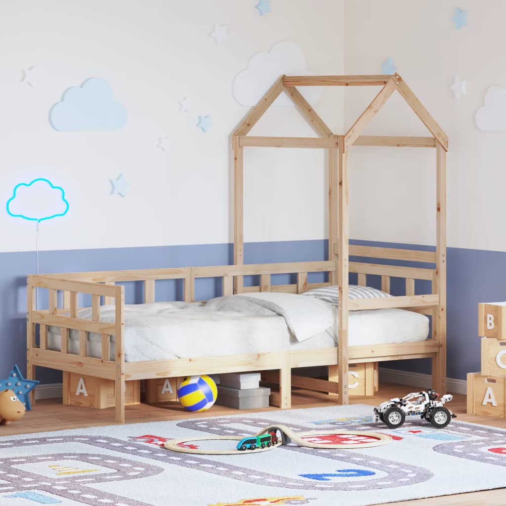 Dormeuse con Tetto 90x200 cm in Legno Massello di Pino