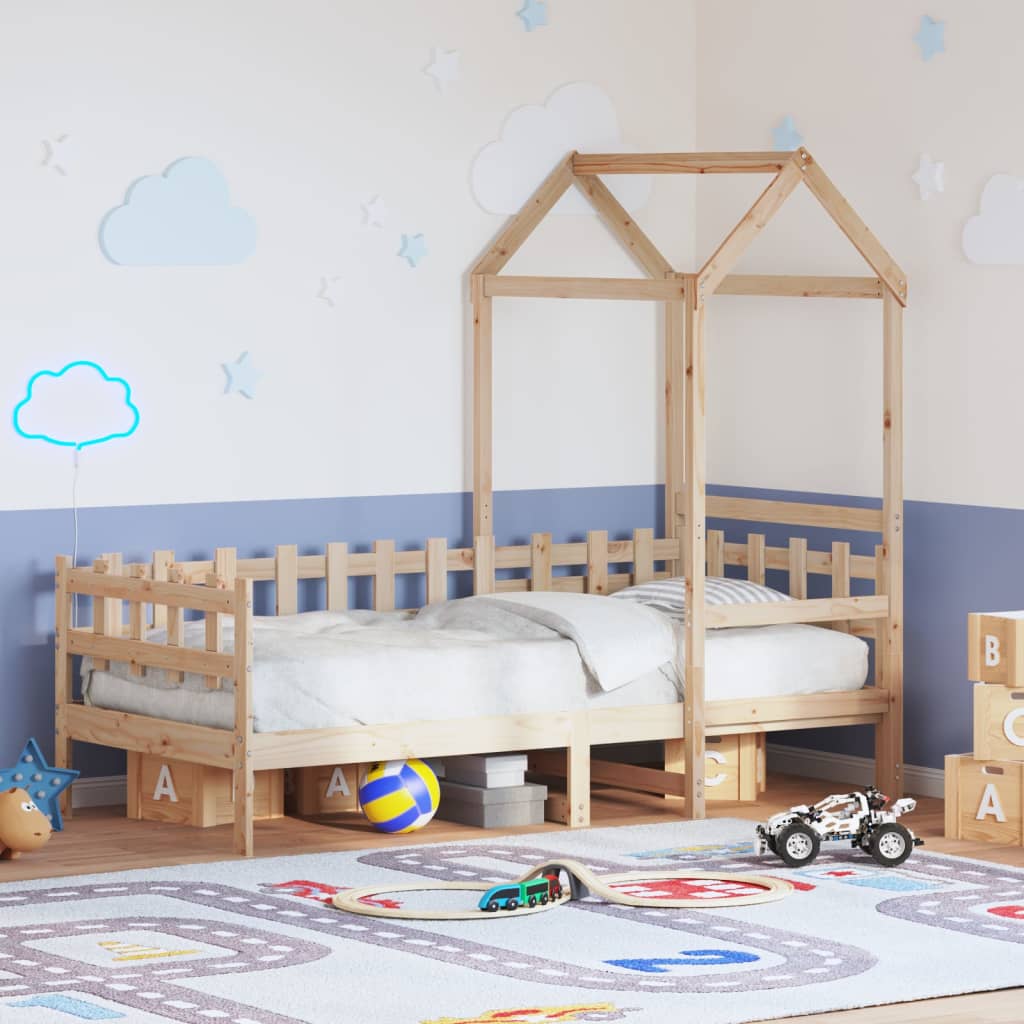 Dormeuse con Tetto 80x200 cm in Legno Massello di Pino