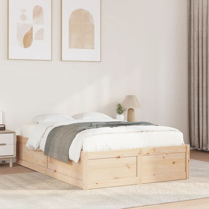 Letto senza Materasso 135x190 cm in Legno Massello di Pino