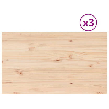Piani Tavolo 3 pz 80x47x2,5 cm Rettangolare Legno Massello Pino