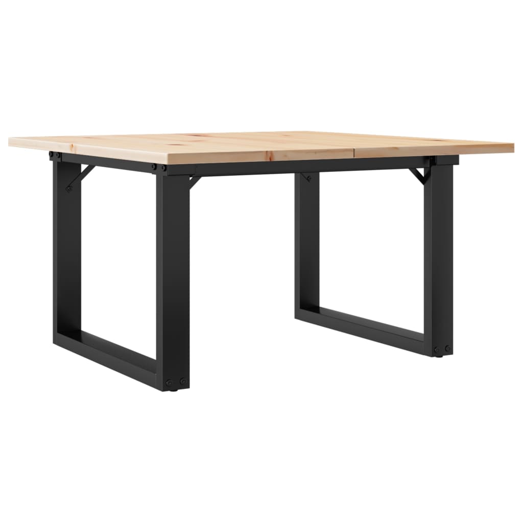 Tavolino da Salotto Telaio a O 60x60x40cm Legno Pino e Acciaio