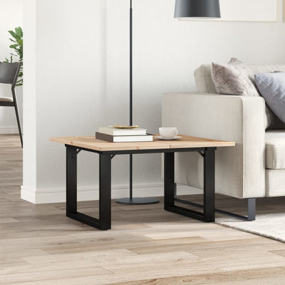 Tavolino da Salotto Telaio a O 60x60x40cm Legno Pino e Acciaio