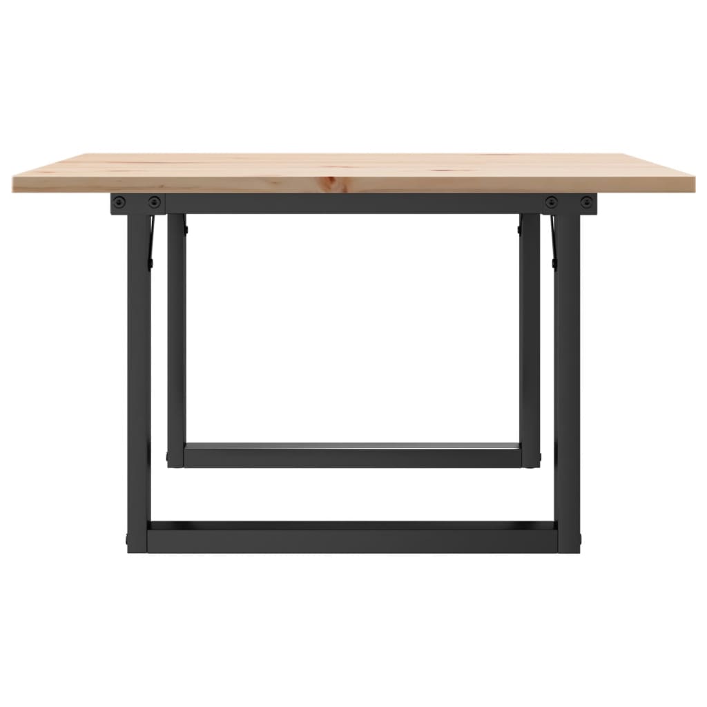 Tavolino da Salotto Telaio a O 60x60x40cm Legno Pino e Acciaio