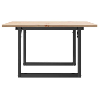Tavolino da Salotto Telaio a O 60x60x40cm Legno Pino e Acciaio