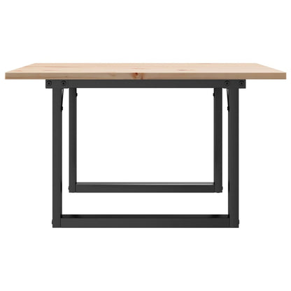 Tavolino da Salotto Telaio a O 70x70x40cm Legno Pino e Acciaio