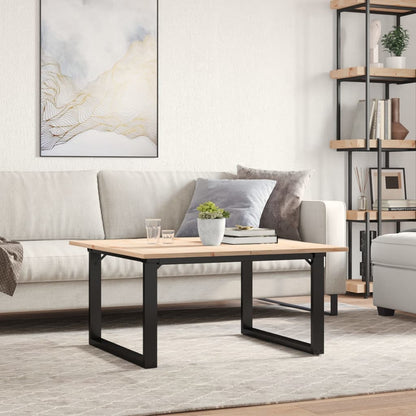 Tavolino da Salotto Telaio a O 80x80x45cm Legno Pino e Acciaio