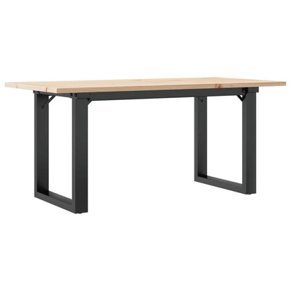 Tavolino da Salotto Telaio a O 90x40x45cm Legno Pino e Acciaio