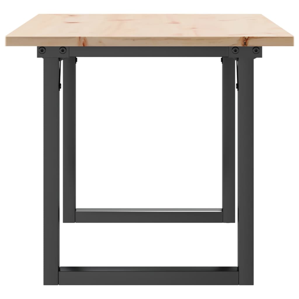 Tavolino da Salotto Telaio a O 90x40x45cm Legno Pino e Acciaio