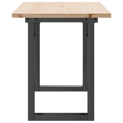 Tavolino Salotto Telaio a O 110x40x45cm Legno Pino e Acciaio