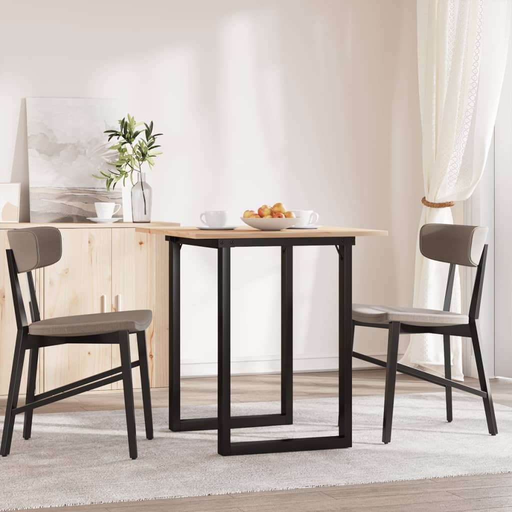 Tavolo da Pranzo Telaio a O 60x60x75 cm Legno Pino e Acciaio