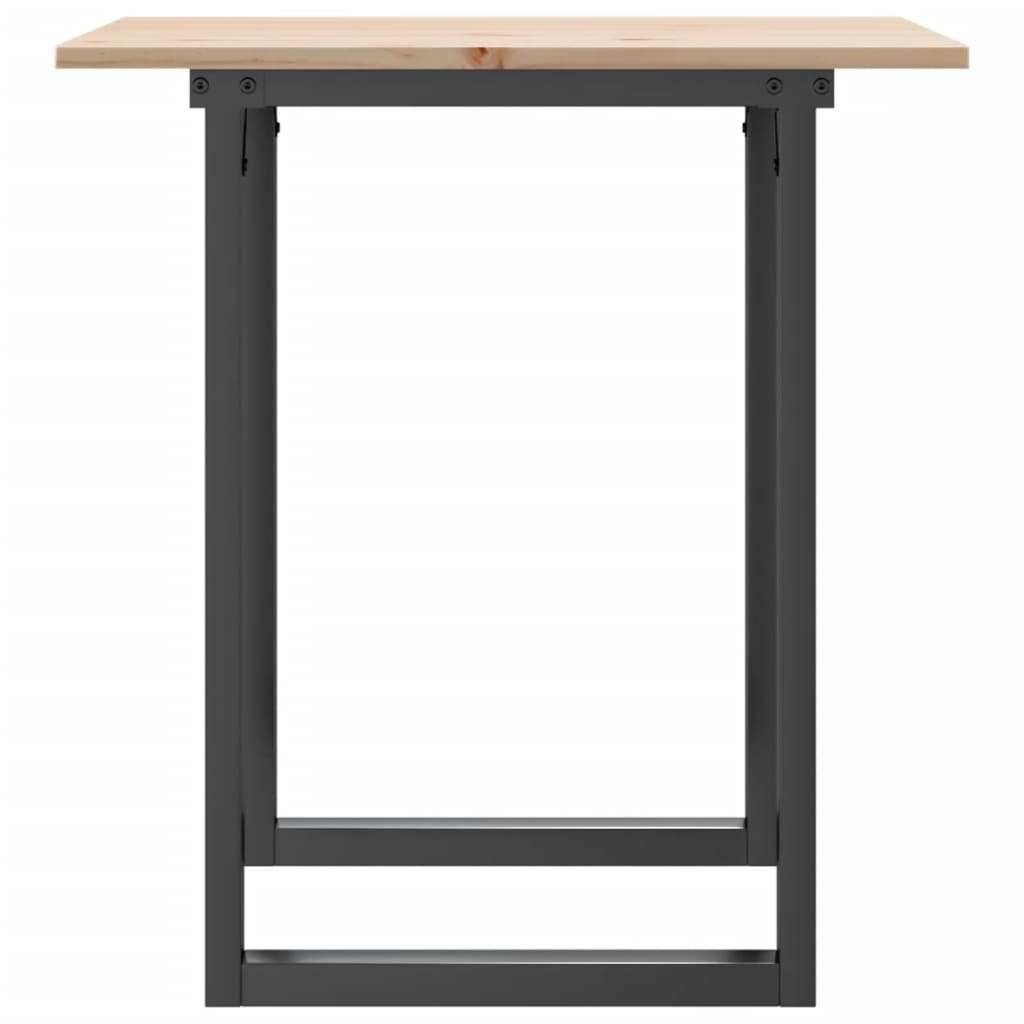 Tavolo da Pranzo Telaio a O 60x60x75 cm Legno Pino e Acciaio