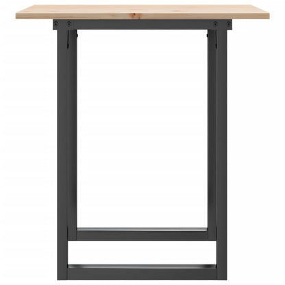 Tavolo da Pranzo Telaio a O 60x60x75 cm Legno Pino e Acciaio