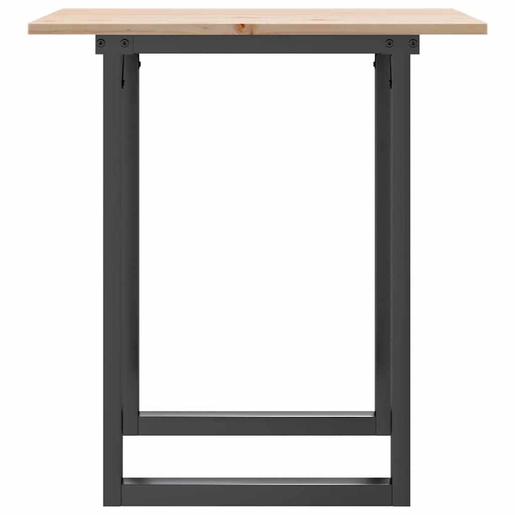 Tavolo da Pranzo Telaio a O 70x70x75 cm Legno Pino e Acciaio