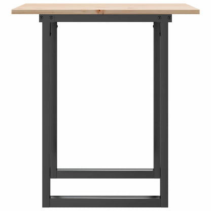 Tavolo da Pranzo Telaio a O 70x70x75 cm Legno Pino e Acciaio