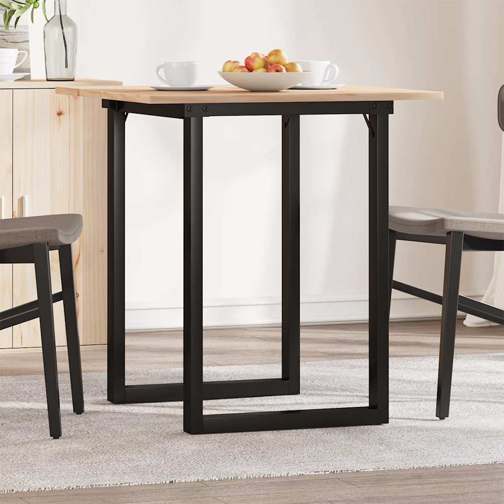 Tavolo da Pranzo Telaio a O 70x70x75 cm Legno Pino e Acciaio