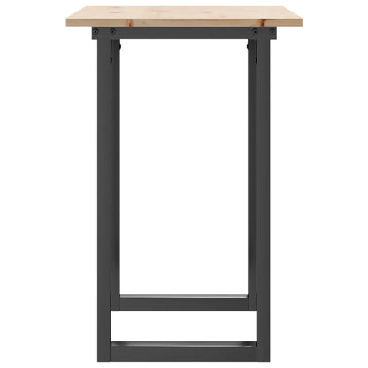 Tavolo da Pranzo Telaio a O 80x50x75 cm Legno Pino e Acciaio
