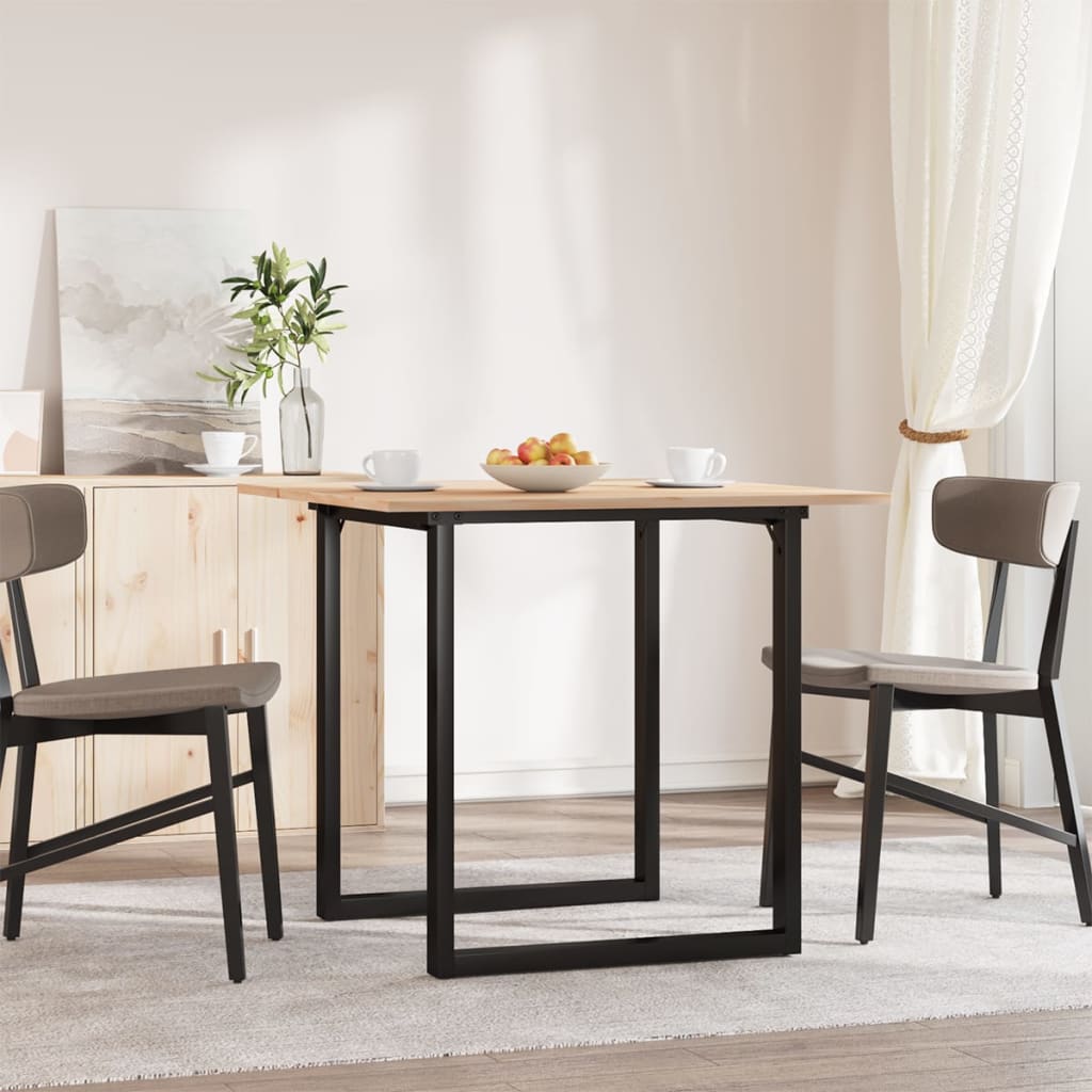 Tavolo da Pranzo Telaio a O 80x80x75 cm Legno Pino e Acciaio