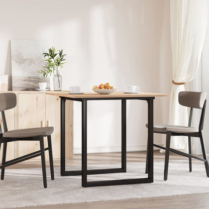 Tavolo da Pranzo Telaio a O 80x80x75 cm Legno Pino e Acciaio