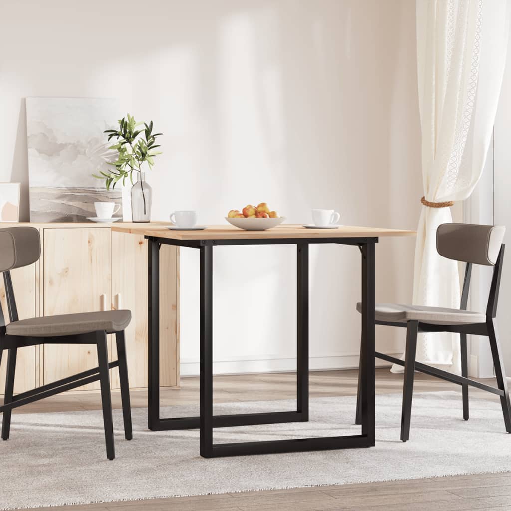 Tavolo da Pranzo Telaio a O 90x90x75 cm Legno Pino e Acciaio