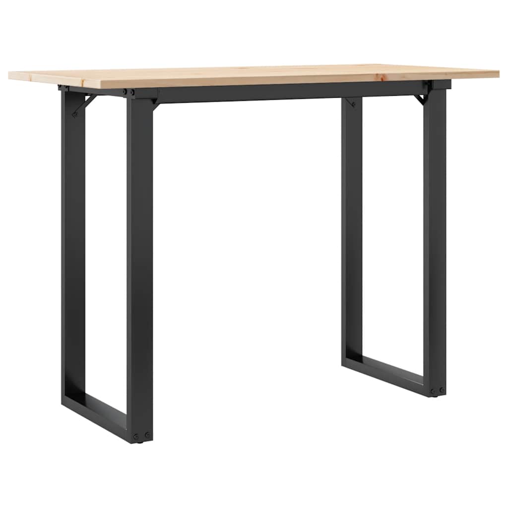 Tavolo da Pranzo Telaio a O 100x50x75 cm Legno Pino e Acciaio