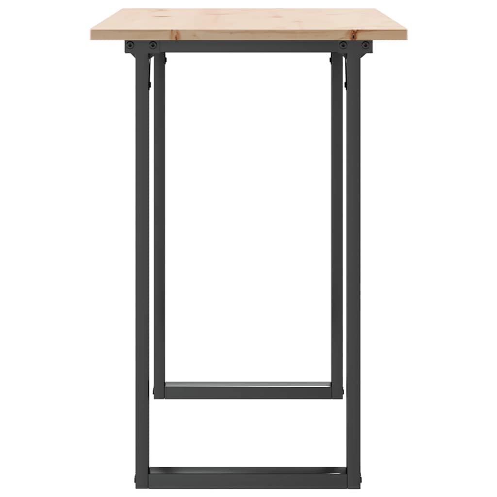 Tavolo da Pranzo Telaio a O 100x50x75 cm Legno Pino e Acciaio