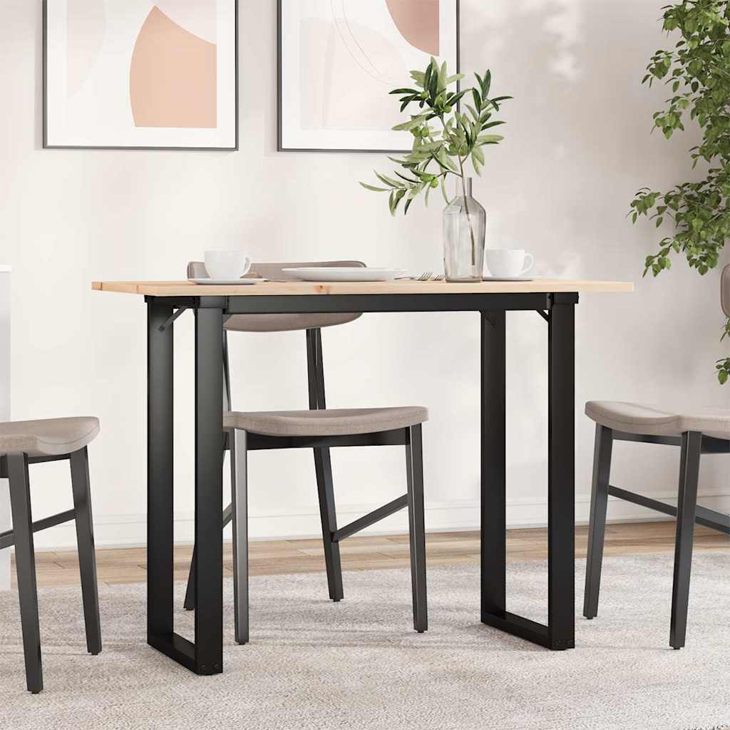 Tavolo da Pranzo Telaio a O 100x50x75 cm Legno Pino e Acciaio